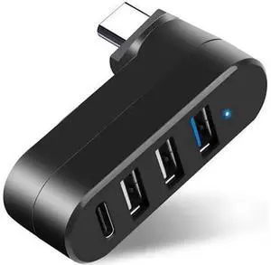 4-Port Rotatable USB C Hub, 90°/180° Adjustable Angle USB Type-C Splitter Extender Adapter, Multiport USB-C Hub Compatible with MacBook, iMac, Surface and Other USB-C Port Laptops 4-Port Rotatable USB C Hub, 90°/180° Adjustable Angle USB Type-C Splitter Extender Adapter, Multiport USB-C Hub Compatible with MacBook, iMac, Surface and Other USB-C Port Laptops