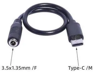USB Type C Male to DC 3.5x1.35mm Female Power Adapter, DC 3.5*1.35 Jack Converter Cable, USB-C to DC Barrel Connector for Charging Devices with 3.5mm x1.35mm DC Power Port USB Type C Male to DC 3.5x1.35mm Female Power Adapter, DC 3.5*1.35 Jack Converter Cable, USB-C to DC Barrel Connector for Charging Devices with 3.5mm x1.35mm DC Power Port