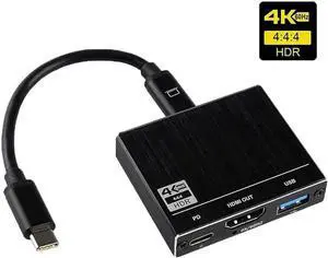 USB C Multiport Adapter, Thunderbolt 3 Type-C Hub with 4K@60Hz HDMI Output, USB 3.0 Data Port & 100W USB-C PD Charging, Digital AV Converter Compatible with MacBook Pro/Air, Galaxy S8/S9 USB C Multiport Adapter, Thunderbolt 3 Type-C Hub with 4K@60Hz HDMI Output, USB 3.0 Data Port & 100W USB-C PD Charging, Digital AV Converter Compatible with MacBook Pro/Air, Galaxy S8/S9