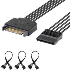 J&D 15 Pin SATA Male to Female Power Extension Cable, 10 Inch Black Internal PC Power Cord for SSD HDD Optical Drives, Storage Power Extension Adapter Wire, 3 Pack for Computer Hardware Assembly J&D 15 Pin SATA Male to Female Power Extension Cable, 10 Inch Black Internal PC Power Cord for SSD HDD Optical Drives, Storage Power Extension Adapter Wire, 3 Pack for Computer Hardware Assembly
