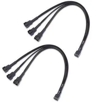 Cable Matters 3-Way 4 Pin PWM Fan Splitter Cable, 12 Inches 1 Male to 3 Female PC Fan Converter Cord, Internal Motherboard Fan Extension Wire for Computer Chassis Cooling Fan Expansion, 2 Pack Cable Matters 3-Way 4 Pin PWM Fan Splitter Cable, 12 Inches 1 Male to 3 Female PC Fan Converter Cord, Internal Motherboard Fan Extension Wire for Computer Chassis Cooling Fan Expansion, 2 Pack