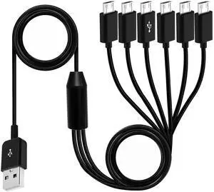 1.64FT Micro USB Splitter Charging Cable, USB Type A to 6 Micro USB Multi Charger Cord, Multiple Port Micro USB Charging Wire Compatible with Galaxy S6 S5 Note4 Note3, Xperia Z3 Z2 and Other Micro USB 1.64FT Micro USB Splitter Charging Cable, USB Type A to 6 Micro USB Multi Charger Cord, Multiple Port Micro USB Charging Wire Compatible with Galaxy S6 S5 Note4 Note3, Xperia Z3 Z2 and Other Micro USB