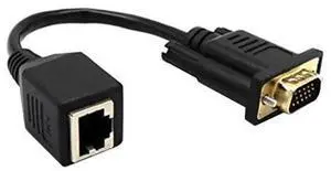 VGA to RJ45 Adapter Set, VGA Signal Extender Over Cat5e/Cat6 Network Cable, RJ45 Ethernet to VGA Converter, Monitor Extension Connector for Transmitting VGA Video Signal via LAN Cable VGA to RJ45 Adapter Set, VGA Signal Extender Over Cat5e/Cat6 Network Cable, RJ45 Ethernet to VGA Converter, Monitor Extension Connector for Transmitting VGA Video Signal via LAN Cable