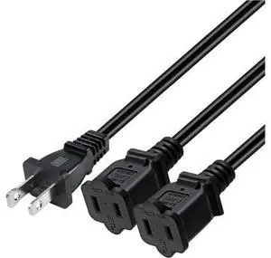 2ft/0.64m 180 Degree NEMA 1-15P to 3×1-15R Power Splitter Cable, Polarized US 2-Prong AC Extension Cord, 1 to 3 Outlet Power Adapter, ETL Listed for Household Small Electronic Devices 2ft/0.64m 180 Degree NEMA 1-15P to 3×1-15R Power Splitter Cable, Polarized US 2-Prong AC Extension Cord, 1 to 3 Outlet Power Adapter, ETL Listed for Household Small Electronic Devices
