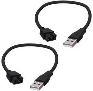USB 2.0 Type A Male to 9Pin Motherboard Header Adapter Cable, 20cm Internal Mainboard Converter Extension Cord, USB A Male to 9 Pin Male Front Panel Header Cable for Desktop PC, 2 Pack USB 2.0 Type A Male to 9Pin Motherboard Header Adapter Cable, 20cm Internal Mainboard Converter Extension Cord, USB A Male to 9 Pin Male Front Panel Header Cable for Desktop PC, 2 Pack