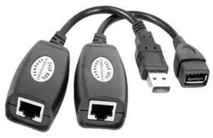 USB RJ45 Extender Adapter Over CAT5 LAN Cable, USB Signal Extension Transmitter & Receiver Set, Extend USB Signal Up To 150ft via RJ45 Cat5 Network Cable for Computer, Desktop USB Device USB RJ45 Extender Adapter Over CAT5 LAN Cable, USB Signal Extension Transmitter & Receiver Set, Extend USB Signal Up To 150ft via RJ45 Cat5 Network Cable for Computer, Desktop USB Device