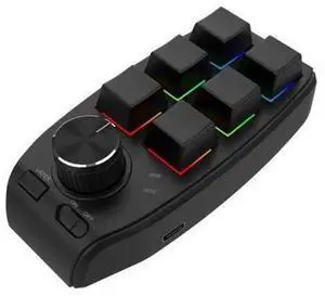 Bluetooth Wireless RGB Custom Mechanical Keypad, 6 Programmable Keys with 1 Rotary Knob, Programmable Macro Gaming Keypad, Custom Hotkey Pad for Gaming, Video Editing, Office Work Bluetooth Wireless RGB Custom Mechanical Keypad, 6 Programmable Keys with 1 Rotary Knob, Programmable Macro Gaming Keypad, Custom Hotkey Pad for Gaming, Video Editing, Office Work