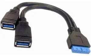 USB 3.0 20Pin Male to Female Extension Cable, Motherboard 20Pin Header Splitter Cable, 2 Ports USB3.0 Female to Internal 20-Pin Header Adapter Cord for PC Front Panel Expansion USB 3.0 20Pin Male to Female Extension Cable, Motherboard 20Pin Header Splitter Cable, 2 Ports USB3.0 Female to Internal 20-Pin Header Adapter Cord for PC Front Panel Expansion