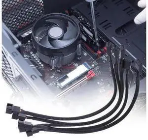 5 Pcs 4 Pin PWM Fan Extension Cable, Male to Female 4Pin PWM Connector Power Extender Cable for PC Computer Case Cooling Fans 5 Pcs 4 Pin PWM Fan Extension Cable, Male to Female 4Pin PWM Connector Power Extender Cable for PC Computer Case Cooling Fans