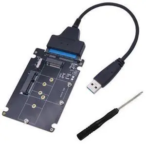 2-in-1 M.2 NGFF & mSATA to SATA3 USB 3.0 Adapter Riser Board, External SSD Converter for SATA M.2 B/B+M Key & mSATA SSD, Fit Samsung, Kingston, WD, Crucial, Support 2230 2242 2260 2280 2-in-1 M.2 NGFF & mSATA to SATA3 USB 3.0 Adapter Riser Board, External SSD Converter for SATA M.2 B/B+M Key & mSATA SSD, Fit Samsung, Kingston, WD, Crucial, Support 2230 2242 2260 2280