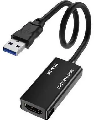 MT-VIKI USB 3.0 to HDMI Uni-Directional Adapter, Male to Female 1080P Full HD Video Converter, Plug and Play Display Adapter Compatible with Windows 10/8.1/8/7, Mac OS for Monitor Projector HDTV MT-VIKI USB 3.0 to HDMI Uni-Directional Adapter, Male to Female 1080P Full HD Video Converter, Plug and Play Display Adapter Compatible with Windows 10/8.1/8/7, Mac OS for Monitor Projector HDTV