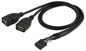 USB 2.0 Front Panel Header 9/10Pin 1 Male to 2 Female Y Splitter Cable, Mainboard Internal Header Port Extension Adapter, Internal USB2.0 Hub Cable for PC Motherboard Chassis Front Interface Expansion USB 2.0 Front Panel Header 9/10Pin 1 Male to 2 Female Y Splitter Cable, Mainboard Internal Header Port Extension Adapter, Internal USB2.0 Hub Cable for PC Motherboard Chassis Front Interface Expansion