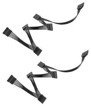 2PCS 15 Pin SATA Power Extension Splitter Cable, SATA 1 Male to 5 Female Hard Drive Power Supply Adapter Cable, SATA Power Y Splitter for HDD SSD Optical Drives Model AB01 2PCS 15 Pin SATA Power Extension Splitter Cable, SATA 1 Male to 5 Female Hard Drive Power Supply Adapter Cable, SATA Power Y Splitter for HDD SSD Optical Drives Model AB01