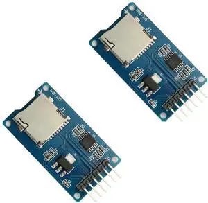 2PCS Micro SD TF Card Reader Module, 6 Pin SPI Interface Micro SD Storage Board Memory Shield Expansion Module Mini TF Memory Card Adapter for MCU Microcontroller Development Projects 2PCS Micro SD TF Card Reader Module, 6 Pin SPI Interface Micro SD Storage Board Memory Shield Expansion Module Mini TF Memory Card Adapter for MCU Microcontroller Development Projects