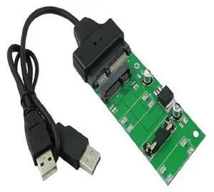 1.8 Inch mSATA to SATA Adapter Card with 7+15Pin SATA Port, mSATA SSD Converter Board Comes with SATA to USB 2.0 Cable, Turn 1.8" mSATA SSD Into Internal or External Storage Drive 1.8 Inch mSATA to SATA Adapter Card with 7+15Pin SATA Port, mSATA SSD Converter Board Comes with SATA to USB 2.0 Cable, Turn 1.8" mSATA SSD Into Internal or External Storage Drive
