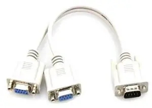 White DB9 Male to 2 Female RS232 Serial Splitter Cable, 1 to 2 DB9 Y-Type Serial Adapter Cord, RS232 Port Splitter for Cash Register, Customer Display, POS Terminal and Serial Industrial Equipment White DB9 Male to 2 Female RS232 Serial Splitter Cable, 1 to 2 DB9 Y-Type Serial Adapter Cord, RS232 Port Splitter for Cash Register, Customer Display, POS Terminal and Serial Industrial Equipment