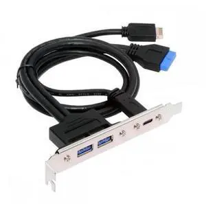 10Gbps USB3.0 Motherboard 19/20Pin & Type-E to USB-C & USB3.0 Dual Female Ports PCI-E Back Panel Cable, 5Gbps/10Gbps Internal Adapter Bracket for PC Expansion 10Gbps USB3.0 Motherboard 19/20Pin & Type-E to USB-C & USB3.0 Dual Female Ports PCI-E Back Panel Cable, 5Gbps/10Gbps Internal Adapter Bracket for PC Expansion