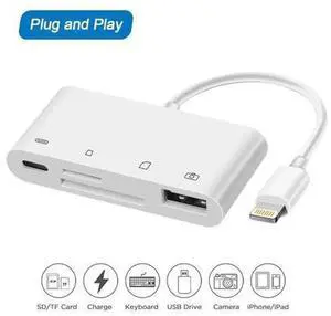 4 in 1 SD TF Card Reader, USB 2.0 OTG Camera Reader Adapter, Lightning to Micro SD Card Trail Game Reader for iPhone, iPad, Digital Cameras 4 in 1 SD TF Card Reader, USB 2.0 OTG Camera Reader Adapter, Lightning to Micro SD Card Trail Game Reader for iPhone, iPad, Digital Cameras