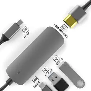 4 in 1 USB C Hub Multiport Adapter, USB-C to 4K HDMI Dongle with USB 3.0, USB 2.0 and 87W PD Charging Port, Compatible with MacBook Pro Air, USB C Laptops and Other Type-C Enabled Devices 4 in 1 USB C Hub Multiport Adapter, USB-C to 4K HDMI Dongle with USB 3.0, USB 2.0 and 87W PD Charging Port, Compatible with MacBook Pro Air, USB C Laptops and Other Type-C Enabled Devices