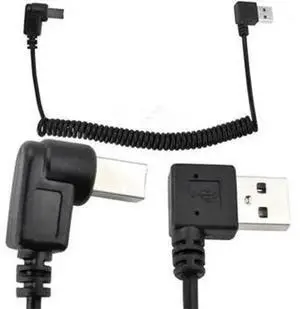 5FT Spiral Coiled USB 2.0 Cable, Right Angle USB A Male to Right Angle USB B Male Printer Cord, Retractable Coiled Design for Laptop, Inkjet & Laser Printers, Scanners and Office Equipment 5FT Spiral Coiled USB 2.0 Cable, Right Angle USB A Male to Right Angle USB B Male Printer Cord, Retractable Coiled Design for Laptop, Inkjet & Laser Printers, Scanners and Office Equipment