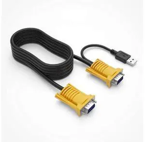 MT-VIKI 2-in-1 USB VGA KVM Cable, 3 Meters (10 Feet) Integrated VGA & USB Cord for VGA KVM Switch, All-in-One Connection Cable for Computer Hosts, Keyboard, Mouse and Monitor MT-VIKI 2-in-1 USB VGA KVM Cable, 3 Meters (10 Feet) Integrated VGA & USB Cord for VGA KVM Switch, All-in-One Connection Cable for Computer Hosts, Keyboard, Mouse and Monitor