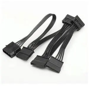 4Pin Female IDE Molex to 1 to 5 SATA Power Splitter Cable, PC Computer Hard Drive Power Adapter Converter Cord, Black Molex 4P Multi-channel SATA Power Supply Extension Cable for Storage Devices 4Pin Female IDE Molex to 1 to 5 SATA Power Splitter Cable, PC Computer Hard Drive Power Adapter Converter Cord, Black Molex 4P Multi-channel SATA Power Supply Extension Cable for Storage Devices