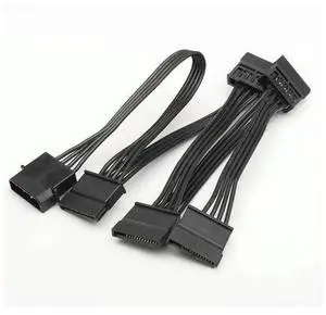 4Pin Female IDE to 1 to 5 SATA Power Splitter Cable, PC Hard Drive Power Adapter Converter Cord, Black Molex 4P Power Extension Cable for SATA SSD HDD Optical Drive Storage Devices 4Pin Female IDE to 1 to 5 SATA Power Splitter Cable, PC Hard Drive Power Adapter Converter Cord, Black Molex 4P Power Extension Cable for SATA SSD HDD Optical Drive Storage Devices