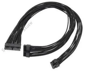 Black Flat 10Pin + 18Pin to 24Pin Modular PSU Power Cable, 18AWG 60cm Extension Cord, Compatible with Modular Computer Power Supply for Desktop Mainboard Connection Black Flat 10Pin + 18Pin to 24Pin Modular PSU Power Cable, 18AWG 60cm Extension Cord, Compatible with Modular Computer Power Supply for Desktop Mainboard Connection