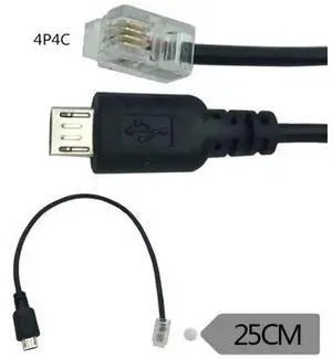 0.25M USB Micro Male to RJ9 4P4C Male Converter Extension Cable, Micro USB to RJ9 4P4C Adapter Wire for Telephone Handset, Headset, Communication Device Connecting 0.25M USB Micro Male to RJ9 4P4C Male Converter Extension Cable, Micro USB to RJ9 4P4C Adapter Wire for Telephone Handset, Headset, Communication Device Connecting
