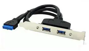 2Port USB3.0 Rear Bracket Hub, Motherboard 20Pin (19Pin) Header to Dual USB3.0 Female PanelMount Adapter Cable, for PC Chassis ExpansionSlot Rear USB Port Extension 2Port USB3.0 Rear Bracket Hub, Motherboard 20Pin (19Pin) Header to Dual USB3.0 Female PanelMount Adapter Cable, for PC Chassis ExpansionSlot Rear USB Port Extension