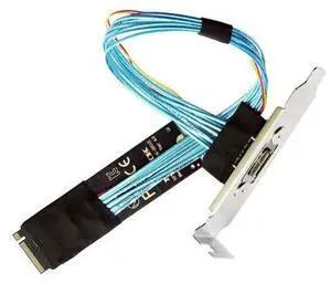 Oculink SFF8612 to PCIE 4.0 NVMe M.2 MKey Host Extension Cable Adapter, Comes with 8cm LowProfile & 12cm Standard Slot Bracket for External Graphics Card eGPU and NVMe SSD Expansion Oculink SFF8612 to PCIE 4.0 NVMe M.2 MKey Host Extension Cable Adapter, Comes with 8cm LowProfile & 12cm Standard Slot Bracket for External Graphics Card eGPU and NVMe SSD Expansion