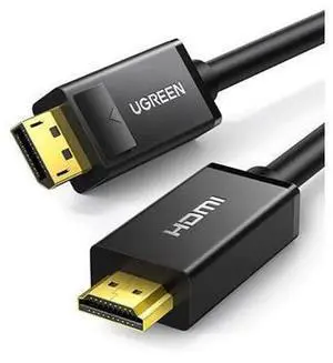 UGREEN 10FT UniDirectional 4K UHD DisplayPort to HDMI Cable, DP Source to HDMI Display Video Cord for Laptop Desktop, HDTV, Monitor, Projector, Supports 4K@30Hz Synchronized AudioVideo Output UGREEN 10FT UniDirectional 4K UHD DisplayPort to HDMI Cable, DP Source to HDMI Display Video Cord for Laptop Desktop, HDTV, Monitor, Projector, Supports 4K@30Hz Synchronized AudioVideo Output