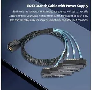 0.5m / 1m MiniSAS HD SFF8643 36Pin to 4 x SFF8482 29+15Pin SAS HDD SSD Splitter Breakout Cable, Internal Server Storage Cable for NAS Workstation MultiHardDrive Connection 0.5m / 1m MiniSAS HD SFF8643 36Pin to 4 x SFF8482 29+15Pin SAS HDD SSD Splitter Breakout Cable, Internal Server Storage Cable for NAS Workstation MultiHardDrive Connection