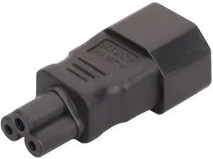 C14 to C5 IEC320 Power Adapter Converter, Universal IEC Socket Power Adaptor for Computer, Television, PDU, UPS, Convert IEC C14 Male to C5 Female Power Connection C14 to C5 IEC320 Power Adapter Converter, Universal IEC Socket Power Adaptor for Computer, Television, PDU, UPS, Convert IEC C14 Male to C5 Female Power Connection