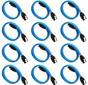 12Pack SATA III Data Cables, 6.0Gbps Straight Blue SATA 3 Cable with Locking Latch 16 Inches, HighSpeed SATA III Cord for HDD, SSD, CD ROM, DVDROM Drives, Desktop PC Internal Storage Connection Wir 12Pack SATA III Data Cables, 6.0Gbps Straight Blue SATA 3 Cable with Locking Latch 16 Inches, HighSpeed SATA III Cord for HDD, SSD, CD ROM, DVDROM Drives, Desktop PC Internal Storage Connection Wir