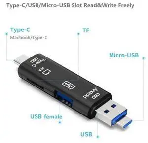 USB 3.1 High Speed TypeC OTG Card Reader, Portable SD TF Micro SD Memory Card Reader Adapter, PlugandPlay for Laptops, Desktops, Android Phones Tablets for Fast File Transfer & Data Storage USB 3.1 High Speed TypeC OTG Card Reader, Portable SD TF Micro SD Memory Card Reader Adapter, PlugandPlay for Laptops, Desktops, Android Phones Tablets for Fast File Transfer & Data Storage