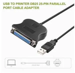 Black BiDirectional USB to DB25 25Pin Parallel Printer Adapter Cable, USBA to DB25 Parallel Port Converter Cord, Bidirectional Data Communication for Legacy Parallel Printers and Industrial DB25 Pe Black BiDirectional USB to DB25 25Pin Parallel Printer Adapter Cable, USBA to DB25 Parallel Port Converter Cord, Bidirectional Data Communication for Legacy Parallel Printers and Industrial DB25 Pe