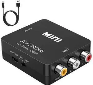 AV to HDMI Converter, RCA Composite CVBS Audio Video to HDMI Adapter, Supports PAL/NTSC Signal, for VCR VHS, PS3, Xbox, STB, BluRay DVD Player to HDMI TV Monitor Display AV to HDMI Converter, RCA Composite CVBS Audio Video to HDMI Adapter, Supports PAL/NTSC Signal, for VCR VHS, PS3, Xbox, STB, BluRay DVD Player to HDMI TV Monitor Display