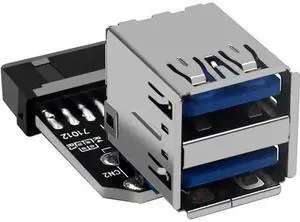USB 3.0 1920Pin Internal Header to Dual USBA Female Adapter, Motherboard Front Panel Header Splitter Converter, Support PC Case FrontPanel USB Port Expansion for Desktop Computer Mainboard PH21 USB 3.0 1920Pin Internal Header to Dual USBA Female Adapter, Motherboard Front Panel Header Splitter Converter, Support PC Case FrontPanel USB Port Expansion for Desktop Computer Mainboard PH21