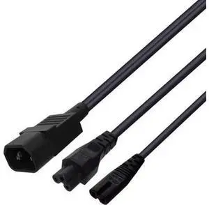 1FT C14 Male PDUStyle YSplitter Power Extension Cord, C14 Input Male to C5+C7 Dual Output Power Plug Cable for Computer Server PDU Power Distribution Connection 1FT C14 Male PDUStyle YSplitter Power Extension Cord, C14 Input Male to C5+C7 Dual Output Power Plug Cable for Computer Server PDU Power Distribution Connection