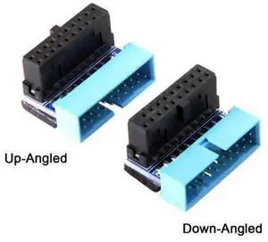 USB 3.0 20Pin Motherboard Header Extension Adapter, 90 Degree Up/Down Angled Male to Female Internal Cable for PC Mainboard USB3 FrontPanel Header Connection USB 3.0 20Pin Motherboard Header Extension Adapter, 90 Degree Up/Down Angled Male to Female Internal Cable for PC Mainboard USB3 FrontPanel Header Connection
