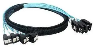 SAS 4.0 4SATA to 4SATA Internal Data Cable with 90° Bent Connectors, HighSpeed Storage Cord for Connecting 4Pack SATA SSD HDD Drives to Motherboards, Server & RAID System Wiring SAS 4.0 4SATA to 4SATA Internal Data Cable with 90° Bent Connectors, HighSpeed Storage Cord for Connecting 4Pack SATA SSD HDD Drives to Motherboards, Server & RAID System Wiring