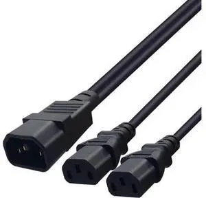 1FT IEC C14 Male to Dual C13 Female YSplitter Power Cable, PDUStyle Rack Power Extension Cord, C14 to 2×C13 Converter for Server, Network Switch, RackMount IT Equipment Power Distribution 1FT IEC C14 Male to Dual C13 Female YSplitter Power Cable, PDUStyle Rack Power Extension Cord, C14 to 2×C13 Converter for Server, Network Switch, RackMount IT Equipment Power Distribution