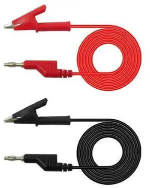 2Pcs Multimeter Test Lead Kit, 4MM Banana Plug to Alligator Clip Test Cables 1M Length, RedBlack Multimeter Probe Accessories for Electrical Circuit Testing 2Pcs Multimeter Test Lead Kit, 4MM Banana Plug to Alligator Clip Test Cables 1M Length, RedBlack Multimeter Probe Accessories for Electrical Circuit Testing