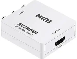 RCA AV to HDMI HD Converter Box, Composite CVBS AV2HDMI Audio Video Adapter with Mini USB Charging Cable, AnalogtoDigital Signal Converter for Wii NES SNES Retro Game Consoles RCA AV to HDMI HD Converter Box, Composite CVBS AV2HDMI Audio Video Adapter with Mini USB Charging Cable, AnalogtoDigital Signal Converter for Wii NES SNES Retro Game Consoles