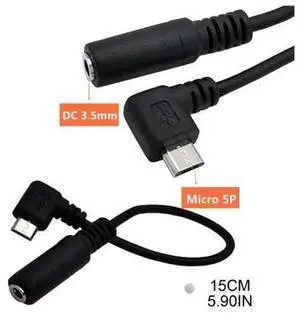 1Piece 90 Degree RightAngle Micro USB 5Pin Male to 3.5mm Female AUX Jack Adapter Cord, Micro USB to 3.5mm Audio Sync Headphone Converter Cable for Portable Devices 1Piece 90 Degree RightAngle Micro USB 5Pin Male to 3.5mm Female AUX Jack Adapter Cord, Micro USB to 3.5mm Audio Sync Headphone Converter Cable for Portable Devices