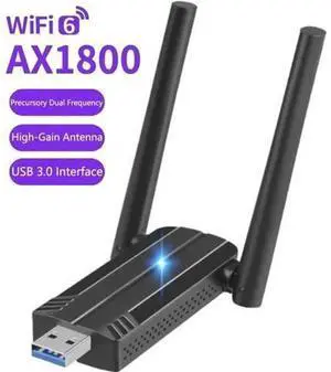 USB 3.0 AX1800 WiFi 6 Wireless Adapter for PC Laptop, 802.11ax Dual Band WiFi Dongle, HighSpeed Wireless Network Adapter for Desktop Computer Supports Windows 7 10 11 USB 3.0 AX1800 WiFi 6 Wireless Adapter for PC Laptop, 802.11ax Dual Band WiFi Dongle, HighSpeed Wireless Network Adapter for Desktop Computer Supports Windows 7 10 11