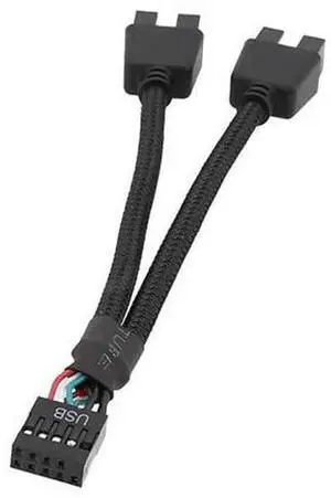 9Pin USB Header Female 1 to 2 Male Splitter Extension Cable, Plastic & Metal Material 9P Internal USB Header Connector Adapter for Motherboard PC Chassis Front Panel 9Pin USB Header Female 1 to 2 Male Splitter Extension Cable, Plastic & Metal Material 9P Internal USB Header Connector Adapter for Motherboard PC Chassis Front Panel