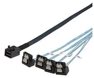 1M Internal HD Mini SAS SFF8643 Host to 4x SATA Target Angle Cable, SFF8643 Controller Breakout Cable for Server RAID Card Connect 4 SATA HDD SSD Storage Drives 1M Internal HD Mini SAS SFF8643 Host to 4x SATA Target Angle Cable, SFF8643 Controller Breakout Cable for Server RAID Card Connect 4 SATA HDD SSD Storage Drives