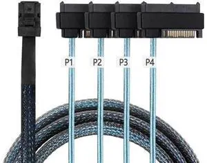 SF012 Internal Mini SAS SFF8643 Host to 4 x SFF8482 29Pin Target Disk Cable, 6Gbps Server RAID Breakout Cord for Connect SAS Hard Drives in NAS Workstation Storage System SF012 Internal Mini SAS SFF8643 Host to 4 x SFF8482 29Pin Target Disk Cable, 6Gbps Server RAID Breakout Cord for Connect SAS Hard Drives in NAS Workstation Storage System